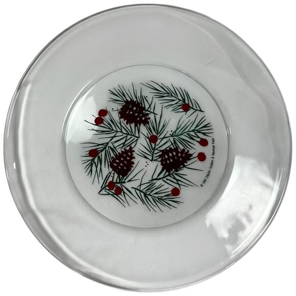 1993 Dayton Hudson Holiday Pine Cone Glass Plate Vintage Christmas - Picture 11 of 16
